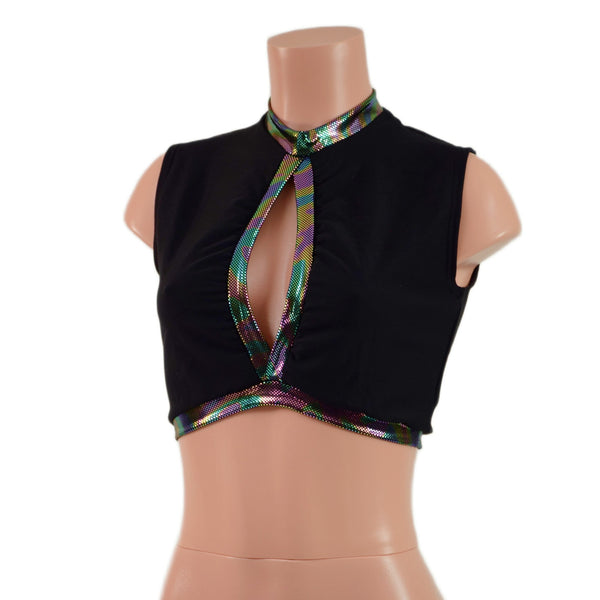 Sleeveless Keyhole Top in Black Zen - 3