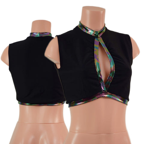 Sleeveless Keyhole Top in Black Zen - Coquetry Clothing