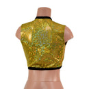 Sleeveless Keyhole Top in Gold Kaleidoscope - Coquetry Clothing