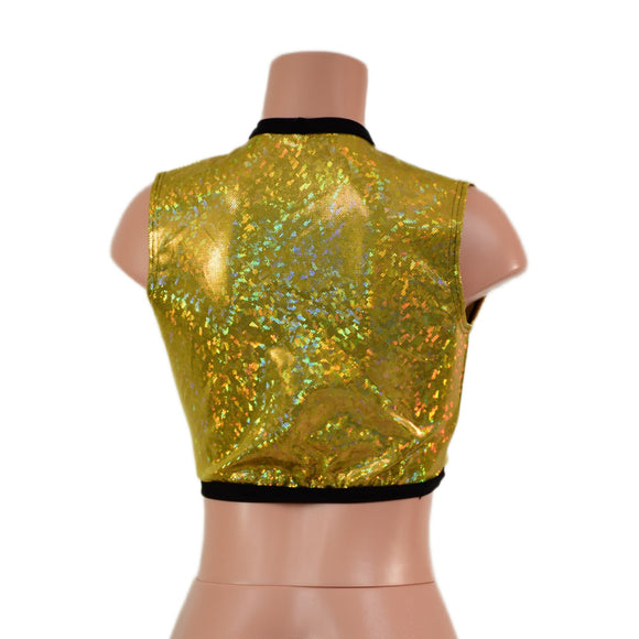 Sleeveless Keyhole Top in Gold Kaleidoscope - Coquetry Clothing