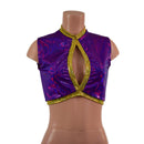 Sleeveless Keyhole Top in Grape Holographic - Coquetry Clothing