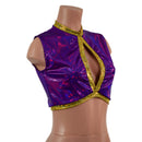 Sleeveless Keyhole Top in Grape Holographic - Coquetry Clothing