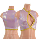 Sleeveless Keyhole Top in Lilac Holographic - Coquetry Clothing