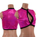 Sleeveless Keyhole Top in Neon Pink Sparkly Jewel - Coquetry Clothing