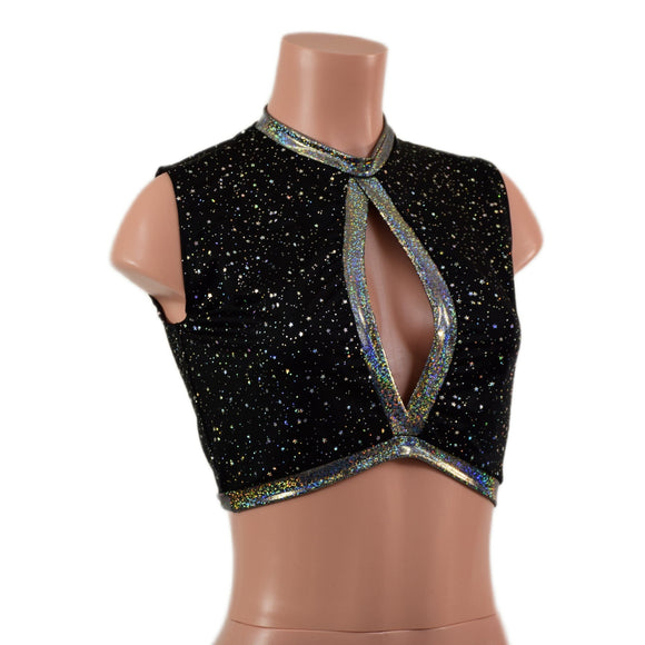 Sleeveless Keyhole Top in Star Noir - Coquetry Clothing