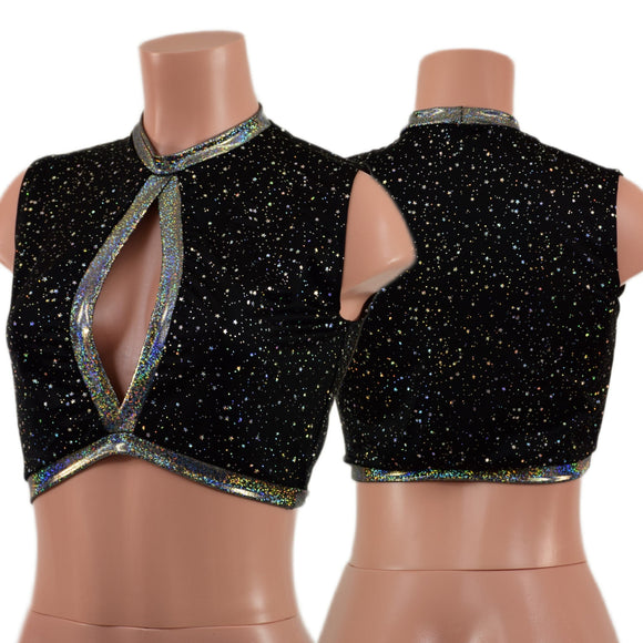Sleeveless Keyhole Top in Star Noir - Coquetry Clothing