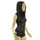 Sleeveless Star Noir Romper with Self Lined Hood and Boy Cut Leg - Coquetry Clothing