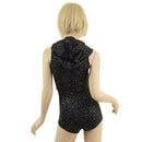 Sleeveless Star Noir Romper with Self Lined Hood and Boy Cut Leg - Coquetry Clothing