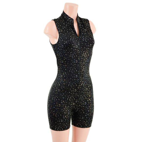 Sleeveless Star Noir Stella Romper with 6" inseam - Coquetry Clothing