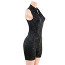 Sleeveless Star Noir Stella Romper with 6" inseam - Coquetry Clothing