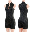 Sleeveless Star Noir Stella Romper with 6" inseam - Coquetry Clothing