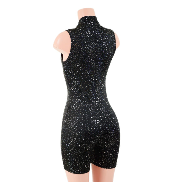 Sleeveless Star Noir Stella Romper with 6" inseam - Coquetry Clothing
