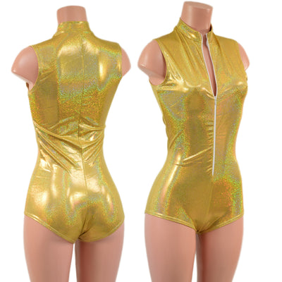 Sleeveless Stella Romper in Gold Sparkly Jewel - Coquetry Clothing