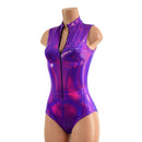Sleeveless Stella Romper in Grape Holographic - Coquetry Clothing