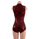 Sleeveless Stella Romper in Primeval Red with Boy Cut Leg - Coquetry Clothing