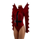 Small Ready to Ship Coagulant Red Spiked Romper with Inverted Cross - Coquetry Clothing