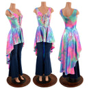 Small Ready to Ship Cotton Candy Hi Lo Peplum Tank Top - Coquetry Clothing