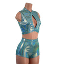 Small Ready to Ship High Waist Pinup Shorts and Keyhole Top Set - Coquetry Clothing