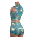 Small Ready to Ship High Waist Pinup Shorts and Keyhole Top Set - Coquetry Clothing