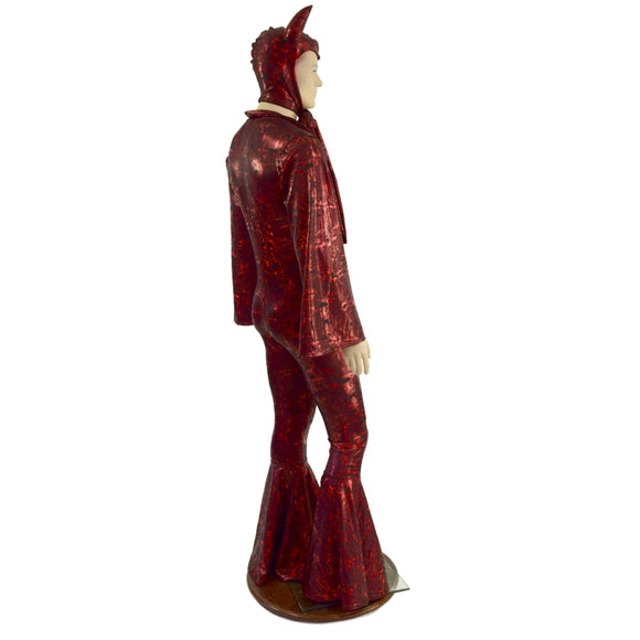 Small Ready to Ship Mens Primeval Red Devil Suit and Horned Bonnet - Coquetry Clothing