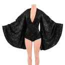 Small Ready to Ship Plunging V Neck Star Noir Romper with Boy Cut Leg - Coquetry Clothing