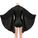 Small Ready to Ship Plunging V Neck Star Noir Romper with Boy Cut Leg - Coquetry Clothing