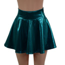 Small Ready to Ship Teal Metallic Circle Cut Mini Skirt - Coquetry Clothing