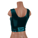 Small Ready to Ship Teal Metallic Crop Tank - Coquetry Clothing