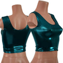 Small Ready to Ship Teal Metallic Crop Tank - Coquetry Clothing