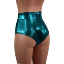Small Ready to Ship Teal Metallic High Waist Siren Shorts - Coquetry Clothing