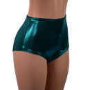 Small Ready to Ship Teal Metallic High Waist Siren Shorts - Coquetry Clothing