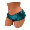 Small Ready to Ship Teal Metallic Ultra Cheeky Booty Shorts - Coquetry Clothing