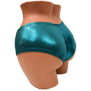 Small Ready to Ship Teal Metallic Ultra Cheeky Booty Shorts - Coquetry Clothing