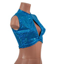 Small Ready to Ship Turquoise Kaleidoscope Keyhole Crop Top - Coquetry Clothing