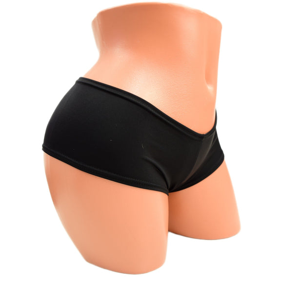 Smooth Black Spandex Cheeky Booty Shorts - Coquetry Clothing