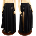 Smooth Black Spandex Double Slit Laceup Melissa Skirt (top sold separately) - 1