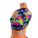Sonic Bloom Keyhole Top with Inset Mesh Keyhole - Coquetry Clothing
