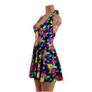 Sonic Bloom UV Glow Halter Skater Dress - Coquetry Clothing