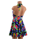 Sonic Bloom UV Glow Halter Skater Dress - Coquetry Clothing