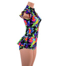 Sonic Bloom Zipper Front Ruffle Rump Romper - Coquetry Clothing