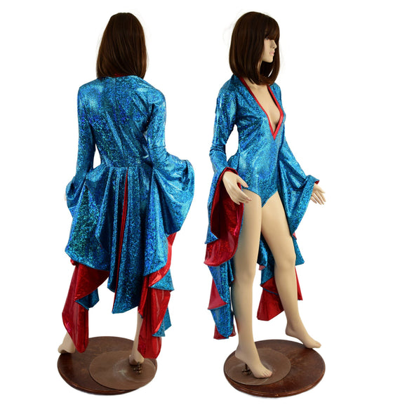 Sorceress Sleeve Romper with Tuxedo Back - Coquetry Clothing
