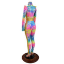 Spectrum and Gold Catsuit with V Front and Side Panels - Coquetry Clothing