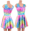 Spectrum Holographic Tank Style Skater Dress - Coquetry Clothing