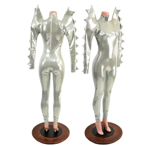 Spiked Mega Sharp Shoulder Catsuit - Coquetry Clothing