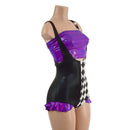 Split Color Suspender Romper with Hip Ruffles and Tube Top - Coquetry Clothing
