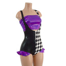 Split Color Suspender Romper with Hip Ruffles and Tube Top - Coquetry Clothing