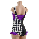 Split Color Suspender Romper with Hip Ruffles and Tube Top - Coquetry Clothing