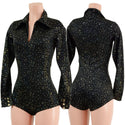 Star Noir Rodeo Romper with Snap Cuffs and Boy Cut Leg - 1