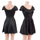 Star Noir Cap Sleeve Skater Dress - Coquetry Clothing