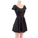 Star Noir Cap Sleeve Skater Dress - Coquetry Clothing